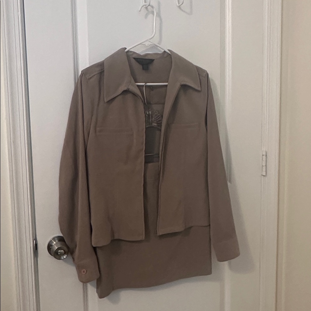 Express Beige Jacket and Skirt set